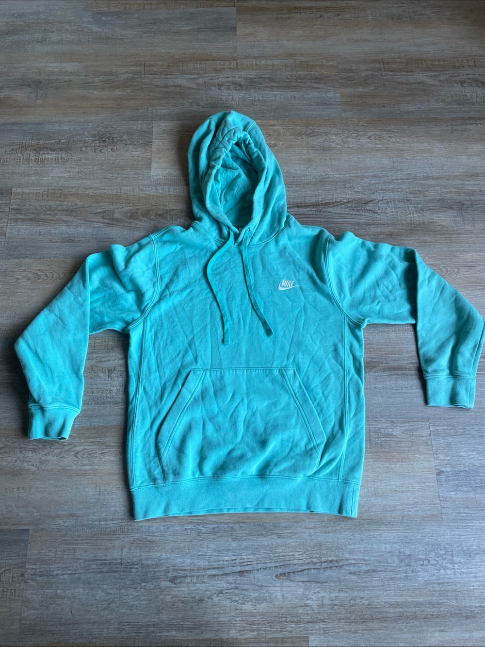 Nike Aqua Teal Hoodie Sweatshirt Pullover Logo Casual Athleisure Women's XS